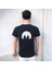 Man On The Moon T-Shirt %100 Pamuklu Siyah Penye Basic Erkek Tişört 4