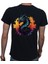 Splash Dragon T-Shirt %100 Pamuklu Siyah Penye Basic Erkek Tişört 1