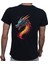 Splash Dragon T-Shirt %100 Pamuklu Siyah Penye Basic Erkek Tişört 1