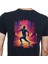 Neon Spor T-Shirt Pamuklu Siyah Penye Basic Erkek Tişört 3
