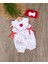 Kız Bebek %100 Pamuk Kalpli Yazlık Bandanalı Tulum Set BBK1206 1