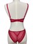 Dantel Işlemeli Kırmızı Dolgulu Balenli Destekli Sütyen Külot Iç Çamaşır Takımı Push Up 5