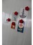 5’li Kırmızı Gül Magneti - Buzdolabı Magneti - Buzdolabı Süsü-Mıknatıslı Fotoğraf Tutucu Magnet 4