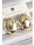 Pirinç Gold Renk İşlemeli Bombe Oval Model Kadın Küpe 1