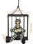 Hareketli Sesli Sensörlü Mahkum Görünümlü Kuru Kafa Iskelet Dekorasyon 22 x 27 cm (4767) 5
