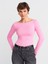 31332 Kayık Yaka Uzun Kollu Top-Pembe 1