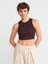 20820 Dikiş Efektli Crop Top-Siyah 1