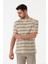 Çizgili Ajurlu Bisiklet Yaka Triko Tişört 1