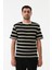 Çizgili Ajurlu Bisiklet Yaka Triko Tişört 5