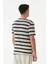 Çizgili Ajurlu Bisiklet Yaka Triko Tişört 5