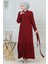 Fırfır Detay Fermuarlı FERACE-5544 Bordo 1