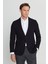 360 Her Yöne Esneyen Pamuklu Esnek Slim Fit Dar Kesim Mono Yaka Armürlü Blazer Ceket 3
