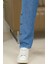 Paçası Düğmeli Düz Kot Pantolon 30131-02 Kot Mavi 4