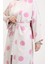 Desenli Kimono Takım 14935-01 Krem Gül Kurusu 4