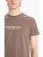 %100 Pamuk Slim Fit Dar Kesim Bisiklet Yaka Baskılı Kısa Kollu Tişört C2085AX25SM 5