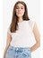 Slim Fit Dar Kesim Bisiklet Yaka Basic Düz Ribana Kısa Kollu Tişört C7334AX25SP 3