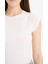 Slim Fit Dar Kesim Bisiklet Yaka Basic Düz Ribana Kısa Kollu Tişört C7334AX25SP 5