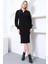 Kadın Siyah Polo Yaka Uzun Triko Elbise 4