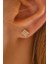 14 Ayar Altın Tragus Küpe Kare Taşlı Vidalı 1