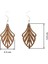 Ylndesign Wood & Craft - Lazer Kesim Doğal Desen Sallantılı Ahşap Küpe 4