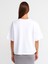 Kadın Oversize Kısa Kollu Pamuklu Beyaz T-Shirt - 31017 2