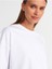 Kadın Oversize Kısa Kollu Pamuklu Beyaz T-Shirt - 31017 4
