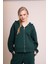 Muse Kadın Fermuarlı Kapüşonlu Yeşil Sweatshirt – Sırt Baskılı, Oversize, Rahat Kesim, Tarz ve Şık Tasarım 1