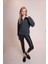 Muse Kadın Yeşil Yarım Fermuarlı Sweatshirt - Geri Dönüştürülmüş Kumaş, Rahat ve Şık Tasarım 5