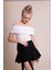 Afrodit Kadın Beyaz Omzu Açık Büzgülü Crop Body - Şık ve Rahat Fit Bluz 3