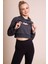 Muse Kadın Gri Koala Baskılı Crop Sweatshirt - Oversize, Kapüşonlu, Rahat ve Şık 4