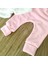 Kız Bebek %100 Pamuklu Pembe Kadife Kumaş Pelerinli Takım BBK5568 4