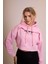 Muse Kadın Pembe Koala Baskılı Crop Sweatshirt - Oversize, Kapüşonlu, Rahat ve Şık 1