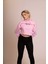 Muse Kadın Pembe Koala Baskılı Crop Sweatshirt - Oversize, Kapüşonlu, Rahat ve Şık 3