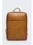 Organizer Laptop Premium Vegan Deri Sırt Laptop Çantası Unisex Açık Kahverengi 4