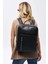 Organizer Laptop Premium Vegan Deri Sırt Laptop Çantası Unisex Siyah 1