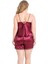 Büyük Beden Bordo Saten Babydoll Şort Takımı 2