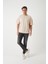 Panel Detaylı Basic Oversize Erkek T-Shirt - Bej 3