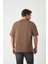 Panel Detaylı Basic Oversize Erkek T-Shirt - Kahve 2
