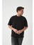 Panel Detaylı Basic Oversize Erkek T-Shirt - Siyah 1