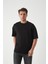 Panel Detaylı Basic Oversize Erkek T-Shirt - Siyah 4