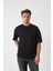 Panel Detaylı Basic Oversize Erkek T-Shirt - Siyah 5