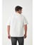 Panel Detaylı Basic Oversize Erkek T-Shirt - Ekru 4