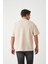 Panel Detaylı Basic Oversize Erkek T-Shirt - Bej 4