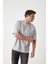 Panel Detaylı Basic Oversize Erkek T-Shirt - Gri 1