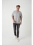 Panel Detaylı Basic Oversize Erkek T-Shirt - Gri 3