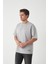 Panel Detaylı Basic Oversize Erkek T-Shirt - Gri 5