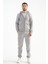 Açık Gri Erkek Eşofman Takımı Kapüşonlu Kışlık Iç Detayı Kuzu Görünümlü 2