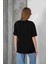 Kadın Violet Penye V Yaka T-Shirt, Geniş Kalıp Tişört 4
