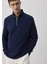 Yarı Fermuarlı Lacivert Sweatshirt 0S10319-70497 1