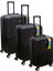 Mjn Siyah Kabin (Küçük) Orta ve Büyük Boy Üçlü Carry-On Lüks Kumaş Valiz Seti MJN0006 1